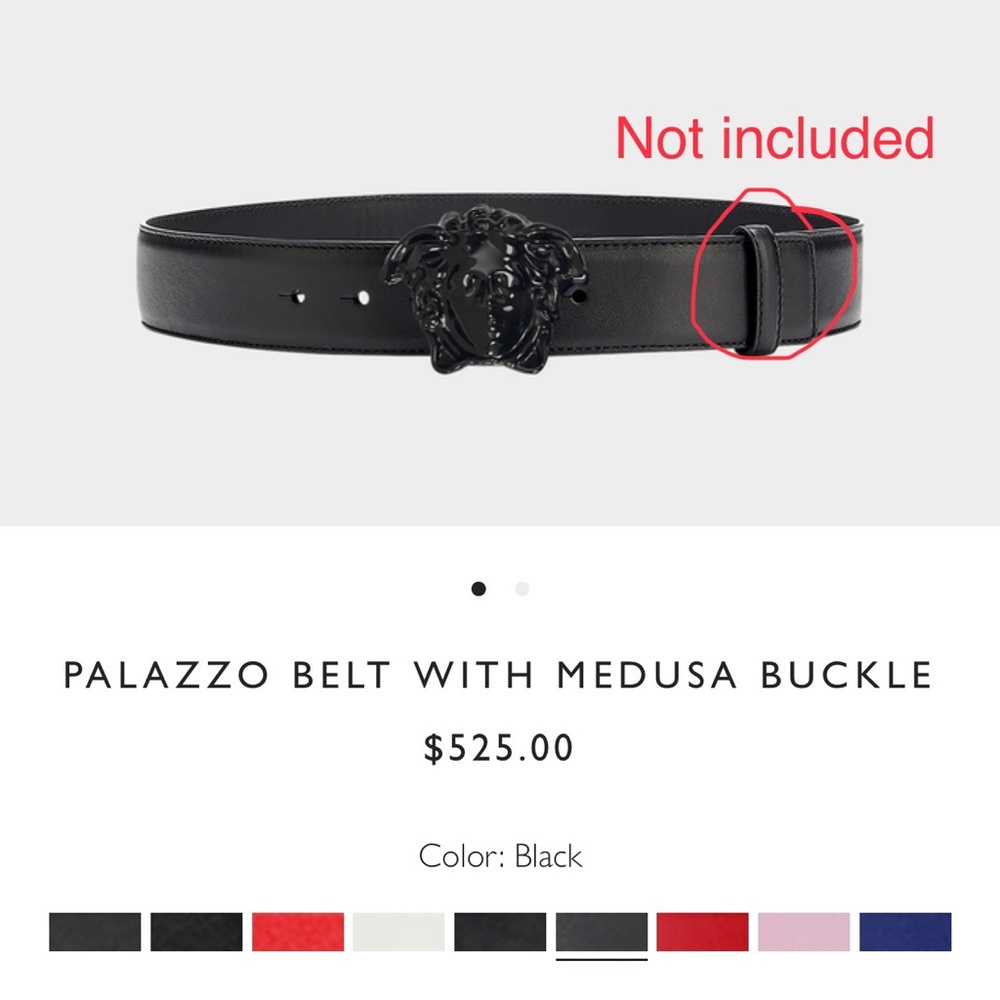 Men’s Black Versace Palazzo Belt W/Medusa Buckle